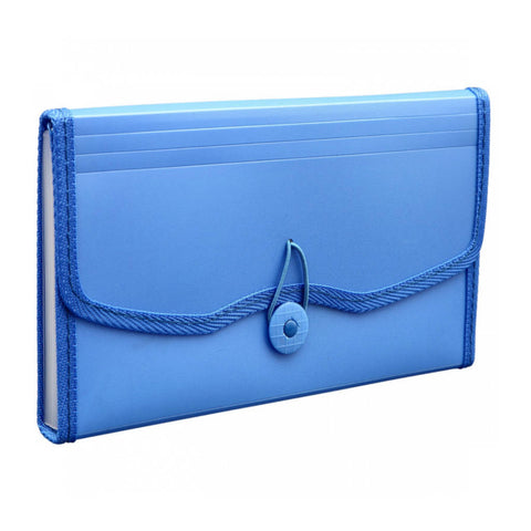 Solo Expanding Cheque Case With Elastic 12 Section Blue Chq Size EX 701 