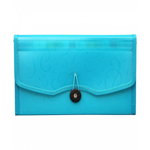 Solo Expanding Cheque Case With Elastic 12 Section Neon Blue Chq Size EX 701 