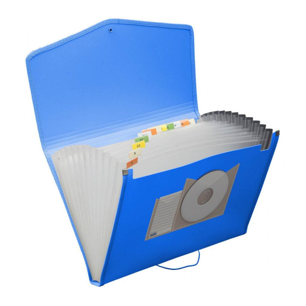 Solo Expanding File With Elastic 12 Section Blue A4 EX 801