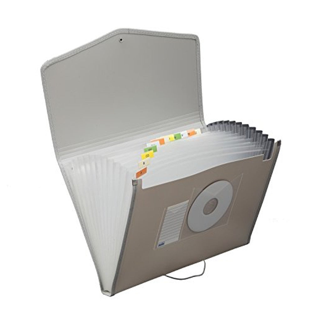 Solo Expanding File With Elastic Closure 12 Section Grey F/C Size EX 901