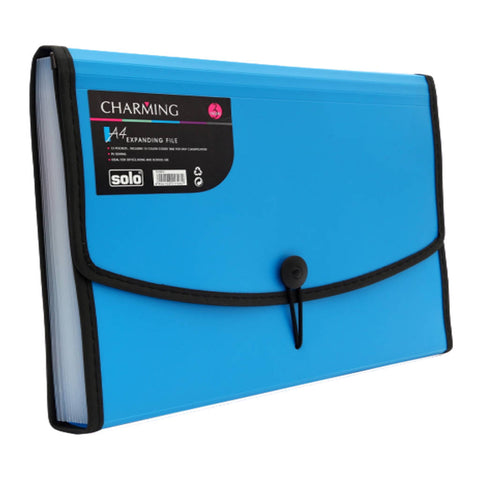 Solo Expanding File Elastic With Swing 12 Section Blue A4 EX 802 