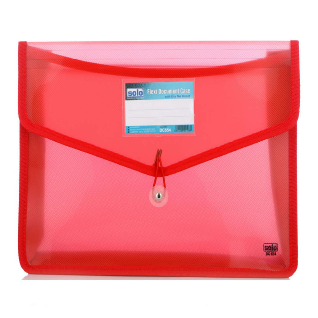 Solo Flexi Document Bag With Xtra Net Pocket Red A4 DC 554 