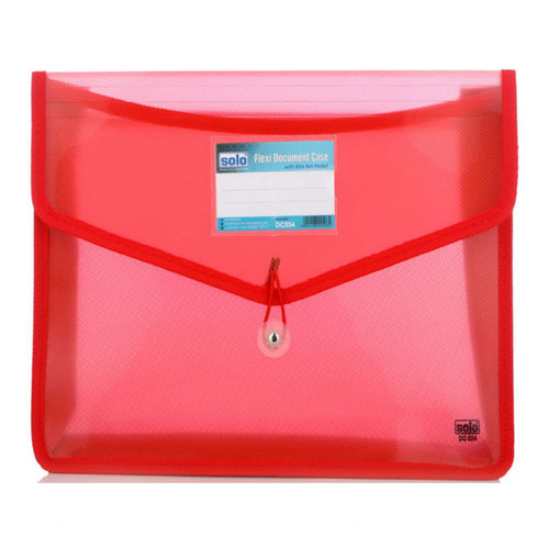 Solo Flexi Document Bag With Xtra Net Pocket Red A4 DC 554 