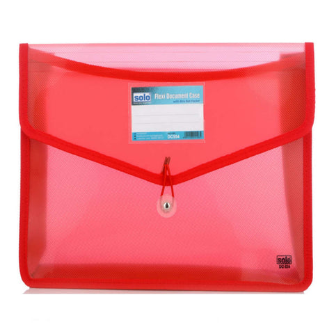 Solo Flexi Document Bag With Xtra Net Pocket Red A4 DC 554 