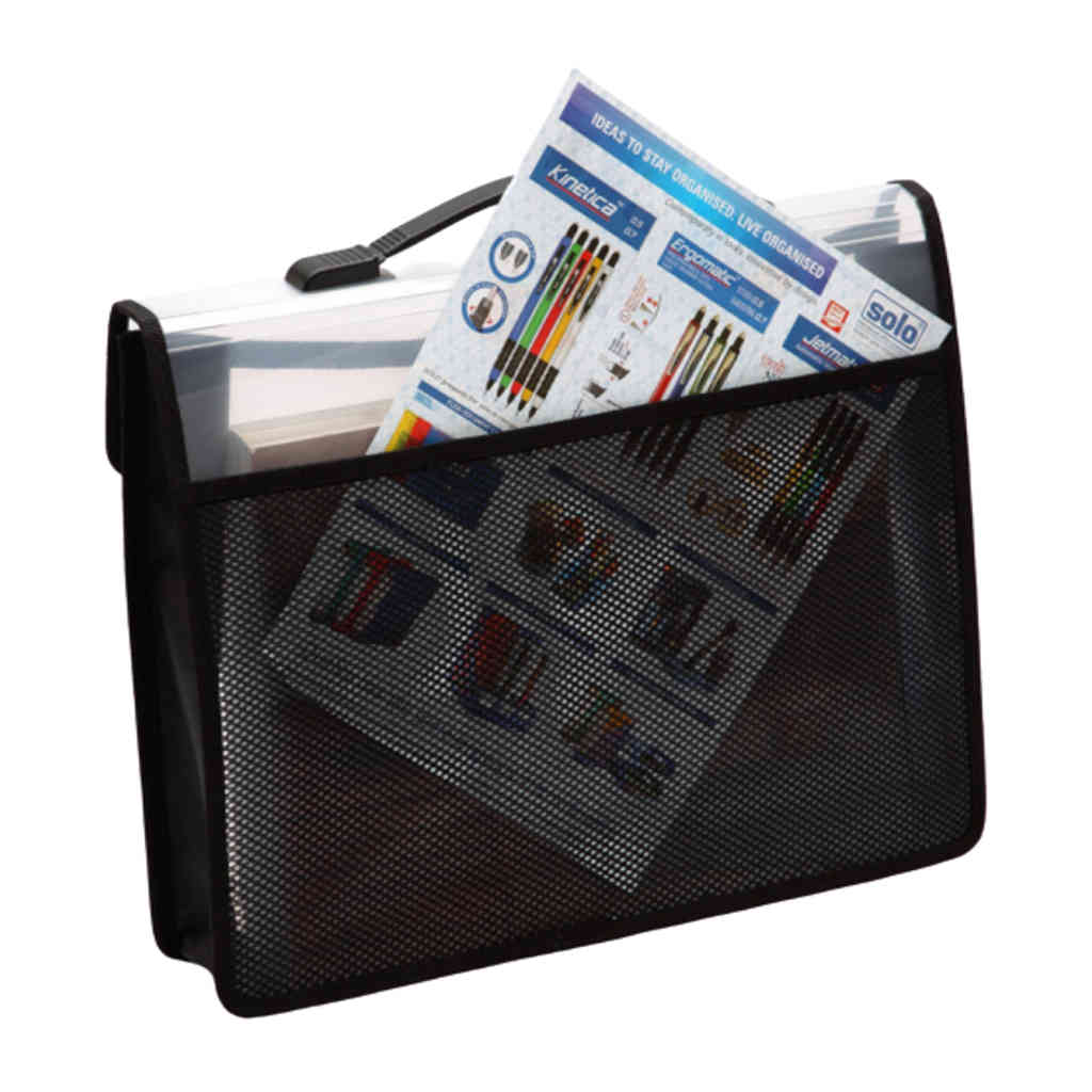 Solo Document Bag With Xtra Pocket + Lock & Handle Black F/C Size DC 555