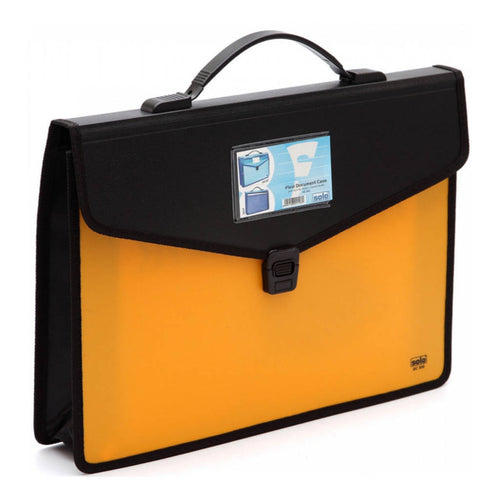 Solo Document Bag With Xtra Pocket + Lock & Handle Tango Yellow F/C Size DC 555 