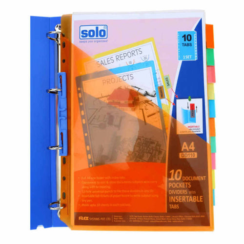 Solo 5 Documents Pockets Dividers With Insertable Tabs A4 DD 105 
