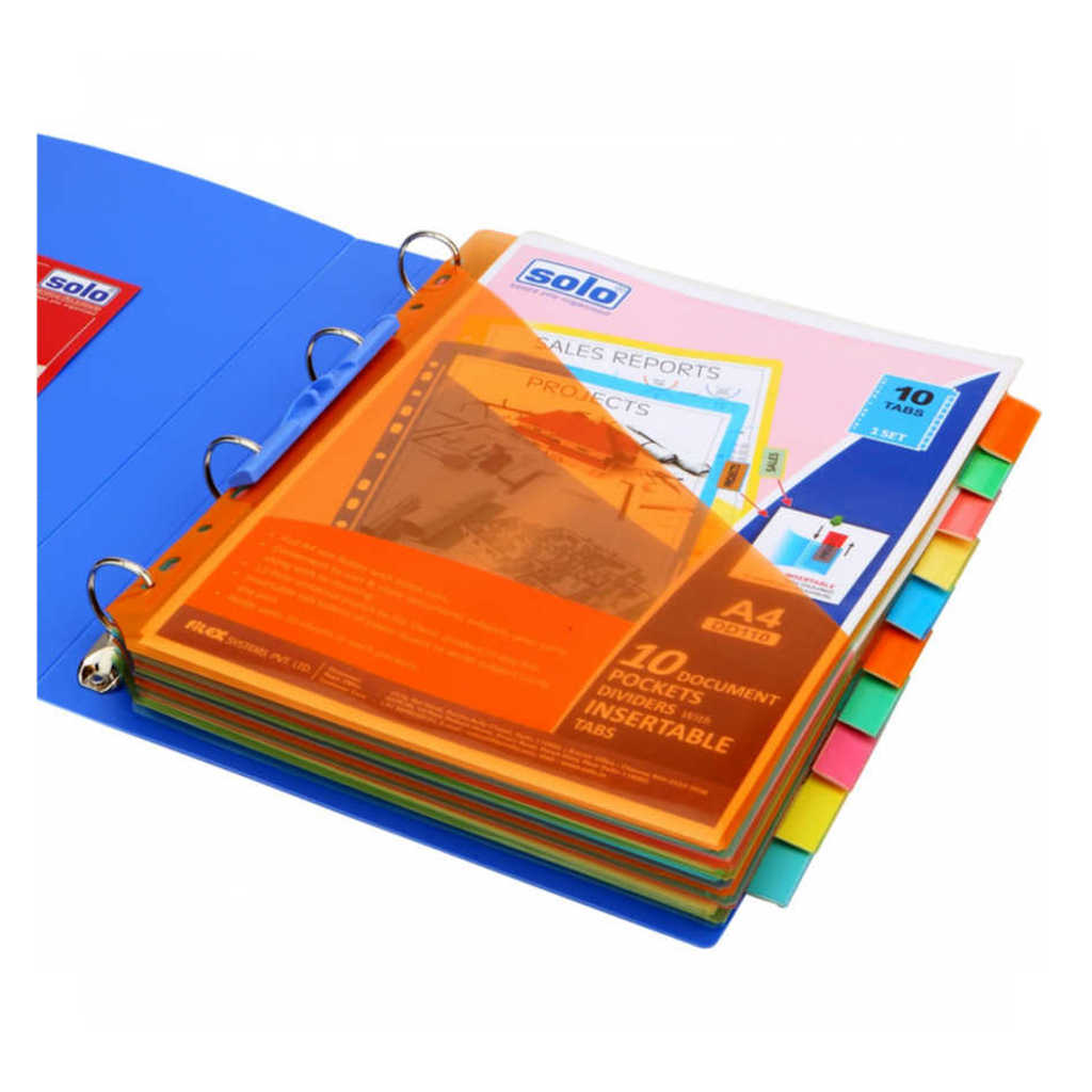 Solo 10 Documents Pockets Dividers With Insertable Tabs A4 DD 110