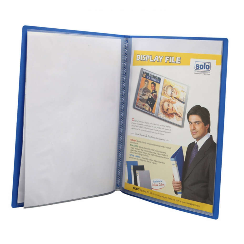 Solo Display File With 10 Pockets Blue A4 DF 200