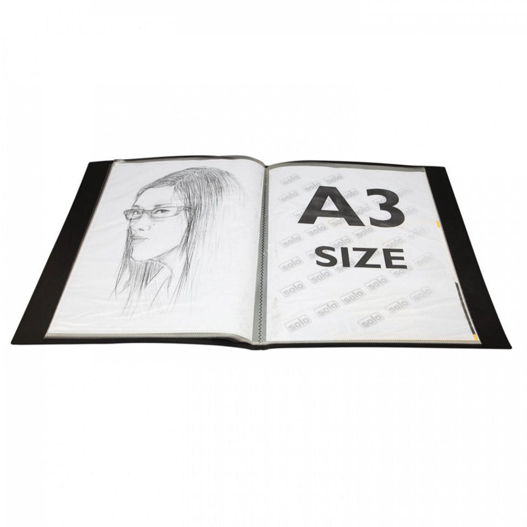 Solo Display File With 20 Pockets Black A3 DF 501