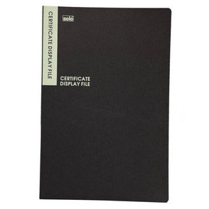 Solo Certificate Display File With 20 Pockets Black B/4 Size DF 502 