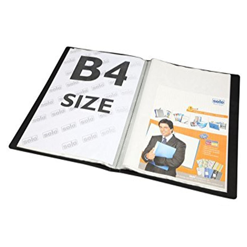 Solo Certificate Display File With 20 Pockets Black B/4 Size DF 502