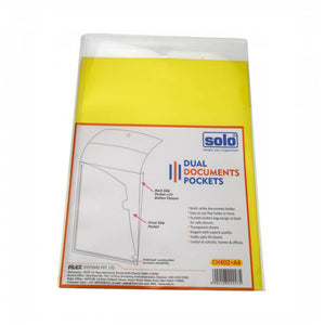 Solo Dual Documents Pockets Transparent Yellow A4 CH 402 