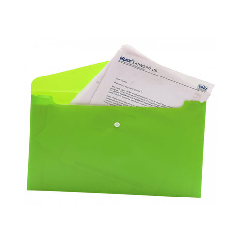 Solo My Clear Bag With Button Closure Opaque Tango Green F/C Size MC 012 