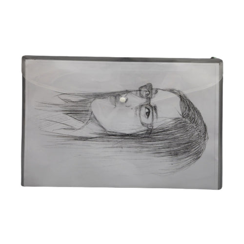 Solo My Clear Bag With Button Closure Transparent White A4 MC 102 