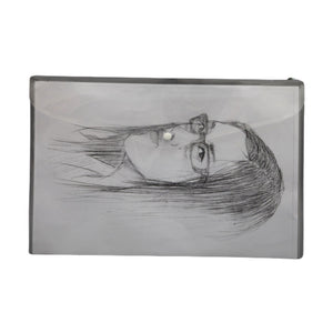 Solo My Clear Bag With Button Closure Transparent White A4 MC 102 