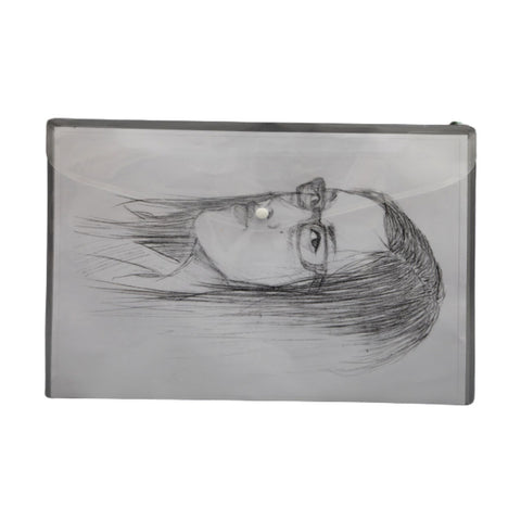 Solo My Clear Bag With Button Closure Transparent White A4 MC 102 