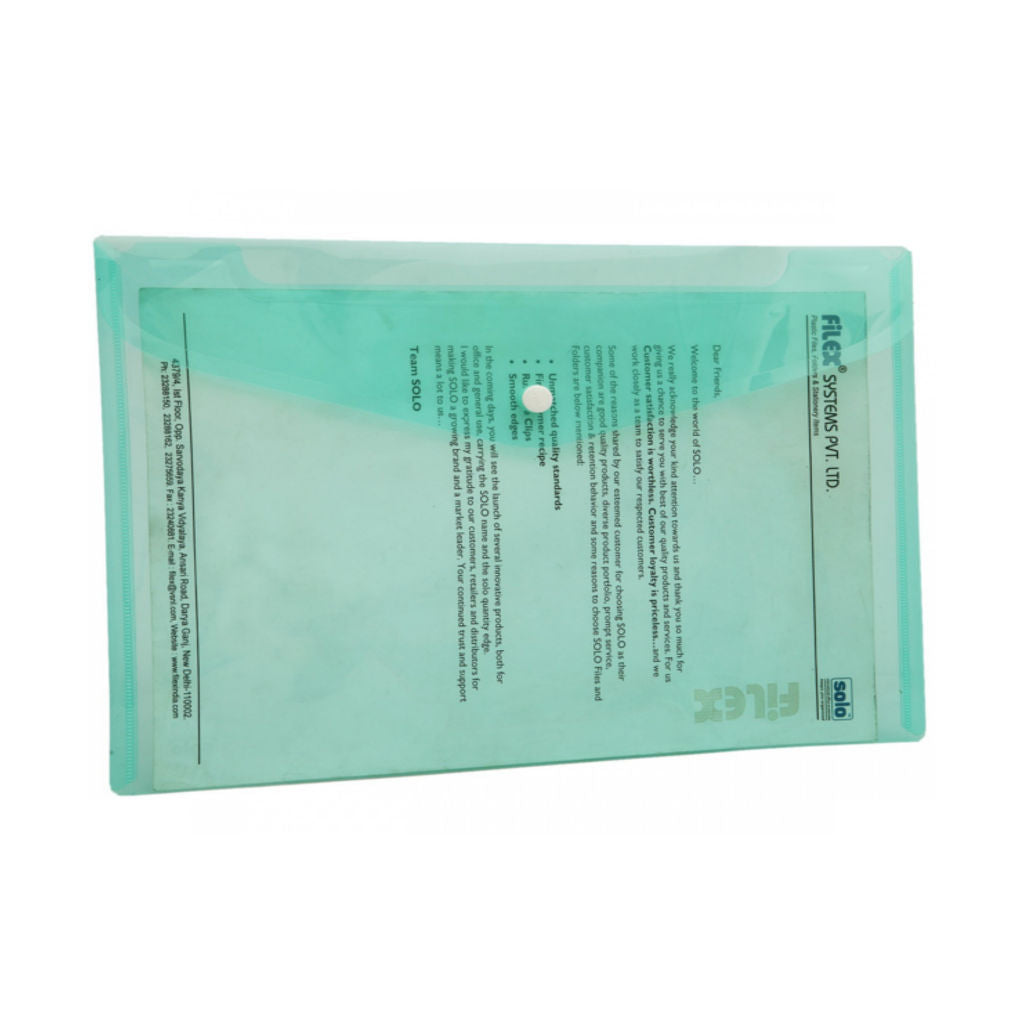 Solo My Clear Bag With Button Closure Transparent White A4 MC 102