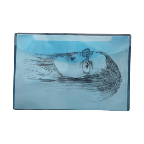 Solo My Clear Bag With Button Closure Transparent Blue A4 MC 102 