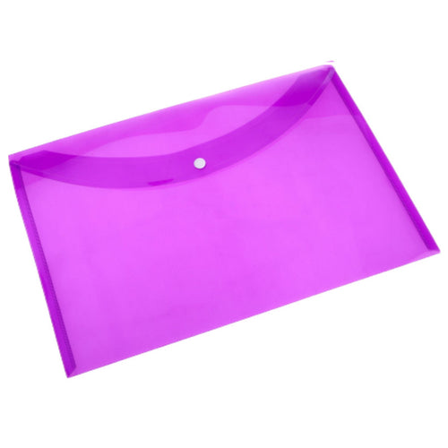 Solo Neon My Clear Bag With Button Closure Transparent Magenta F/C Size MC112N