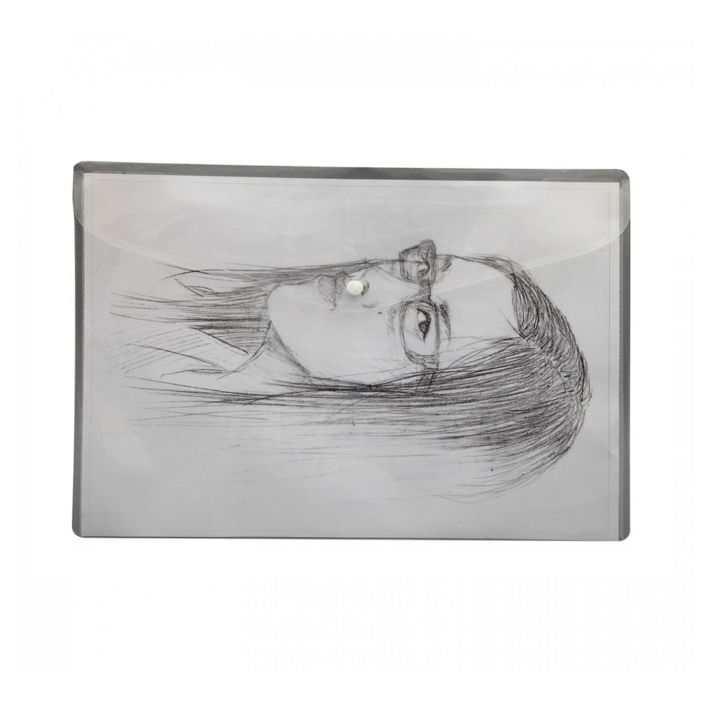 Solo My Clear Bag With Button Closure Transparent White A3 MC 113