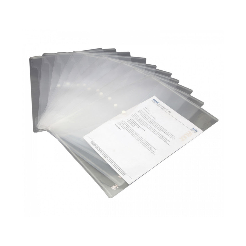 Solo My Clear Bag With Button Closure Transparent White A3 MC 113