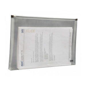 Solo Document Bag With Zipper Closure Landscape Transparent White F/C Size MC 115 