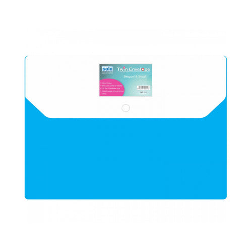 Solo My Clear Bag With Twin Pocket Double Color Transparent Blue F/C Size MC 212 