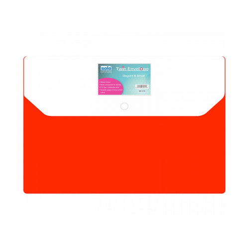 Solo My Clear Bag With Twin Pocket Double Color Transparent Red F/C Size MC 212 
