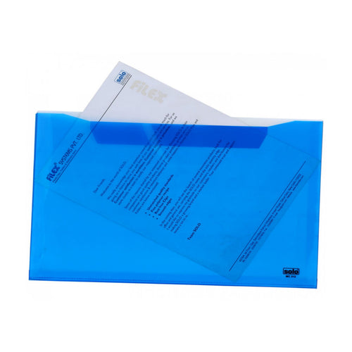 Solo My Clear Bag With Expandable (Twin Pockets With Double Colors) Transparent Blue F/C Size MC 312 