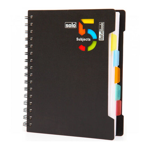 Solo 5-Subjects Note Book 300 Pages Black A5 NA 554 