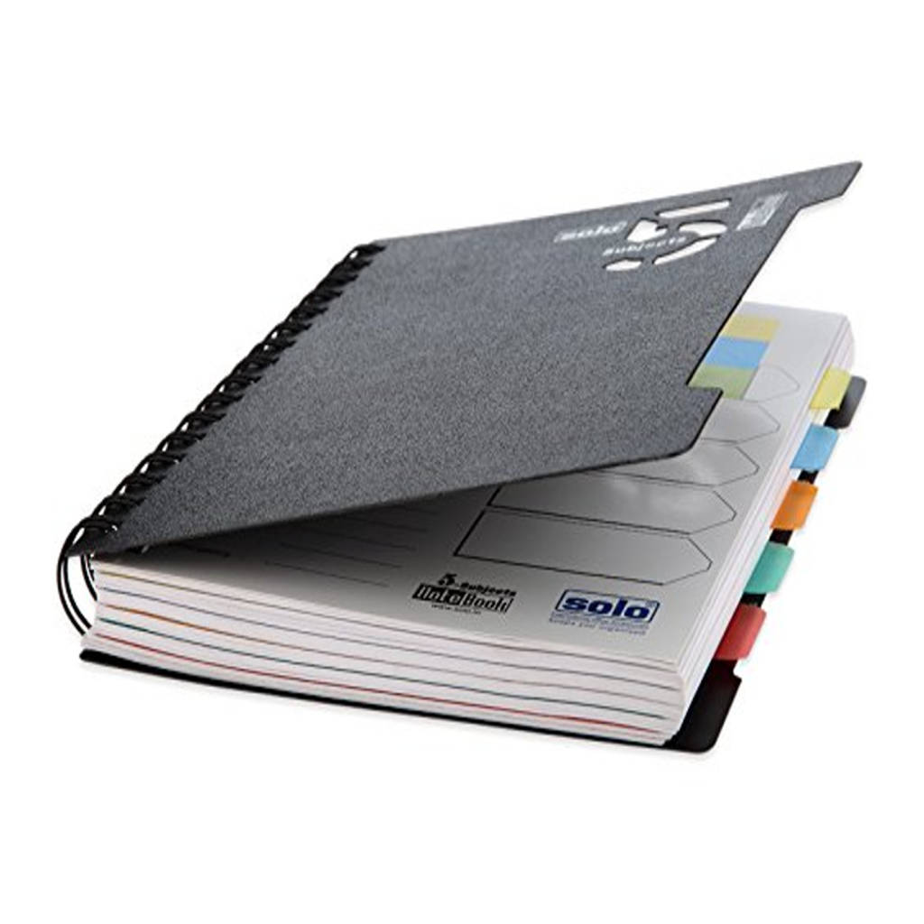 Solo 5-Subjects Note Book 300 Pages Black A5 NA 554