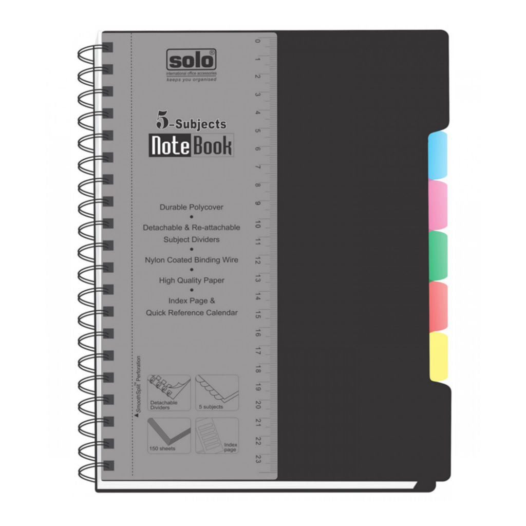 Solo 5-Subjects Note Book 300 Pages A5 NA 556 