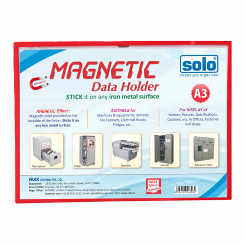 Solo Magnetic Data Folder Red A3 MDFA3 