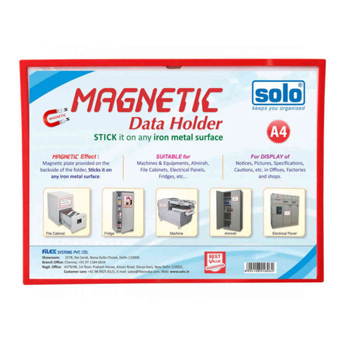 Solo Magnetic Data Folder Red A4 MDFA4 