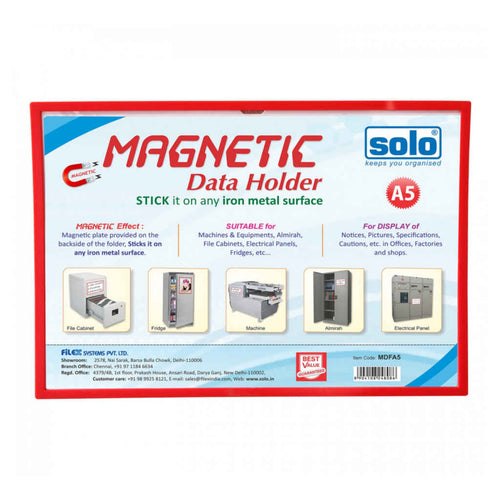 Solo Magnetic Data Folder Red A5 MDFA5 