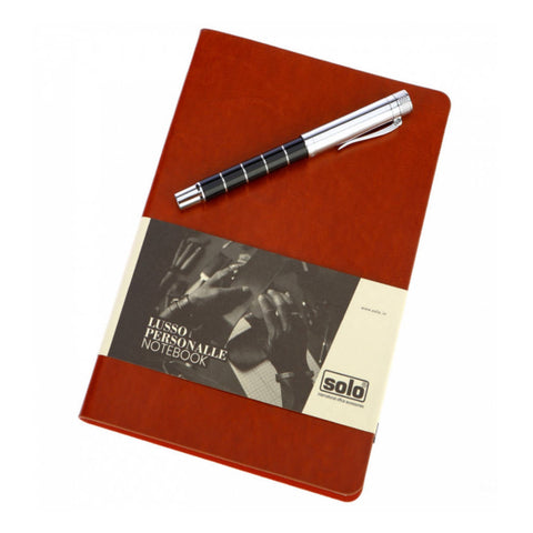 Solo Lusso Personalle Notebook Soft Cover Tan Leatherette A5 LPNB1 