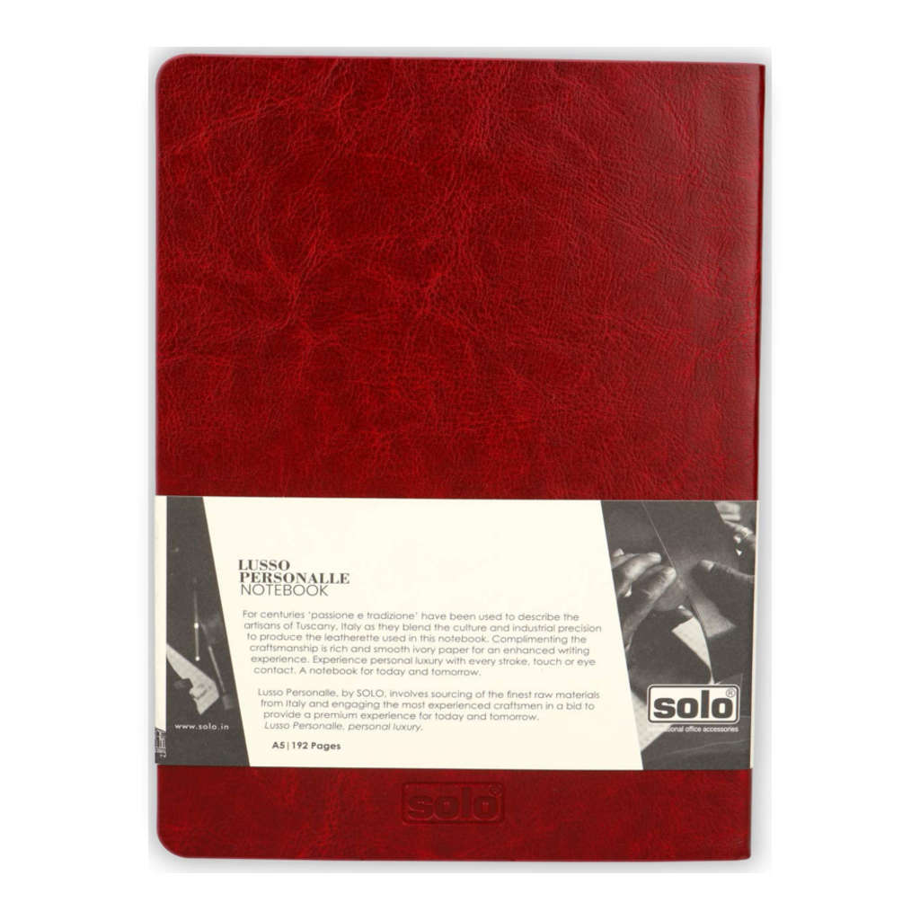 Solo Lusso Personalle Notebook Soft Cover Burgundy Leatherette A5 LPNB1