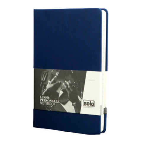 Solo Lusso Personalle Notebook Hard Cover Blue Leatherette A5 LPNB2 