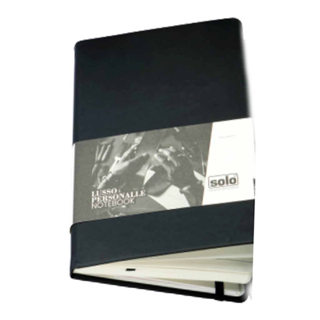 Solo Lusso Personalle Notebook Hard Cover Black Leatherette A5 LPNB2 