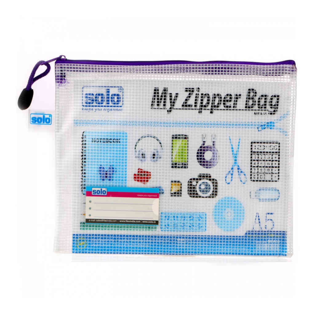 Solo My Zipper Closure Bag Blue A5 MFA51 