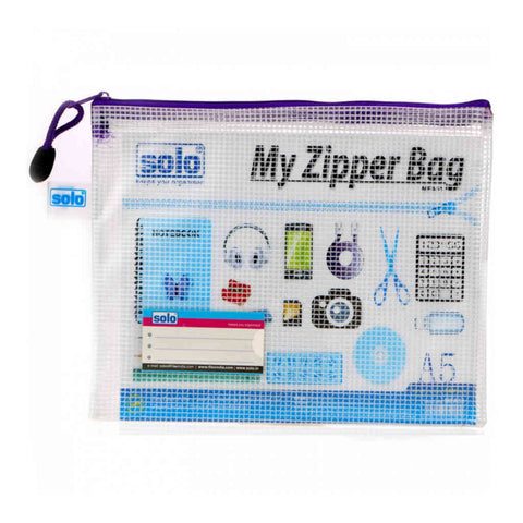 Solo My Zipper Closure Bag Blue A5 MFA51 