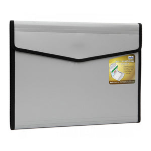 Solo Executive Portfolio 6 Section Expanding Pocket With Pad Metalic Grey A4 EF 886 