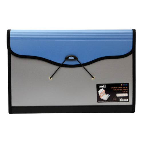 Solo Conference Expanding File With 6 Pockets And Pen & Pad Peacock Blue A4 EF 884 