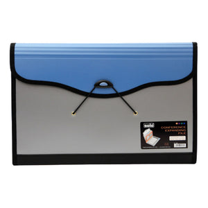 Solo Conference Expanding File With 6 Pockets And Pen & Pad Peacock Blue A4 EF 884 