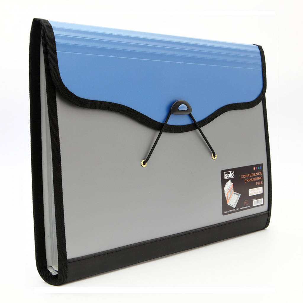 Solo Conference Expanding File With 6 Pockets And Pen & Pad Peacock Blue A4 EF 884