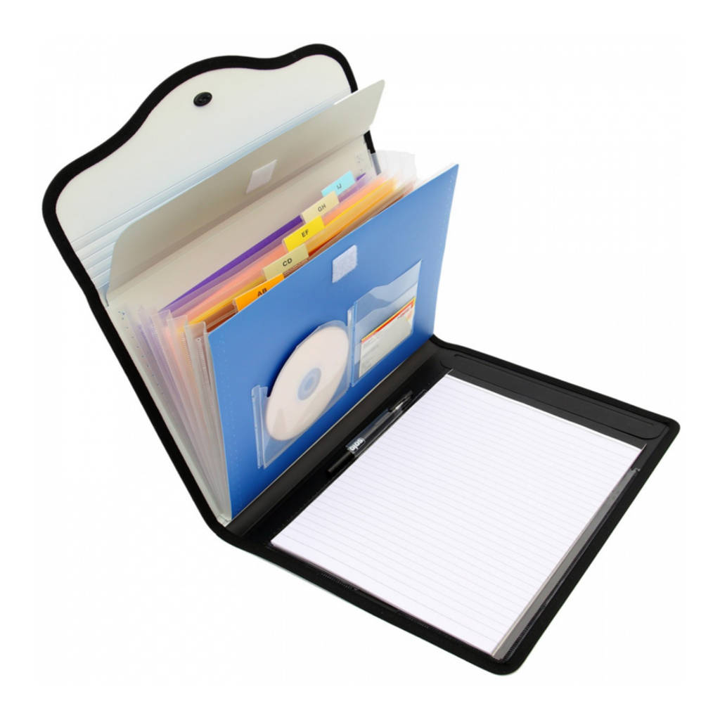 Solo Conference Expanding File With 6 Pockets And Pen & Pad Peacock Blue A4 EF 884
