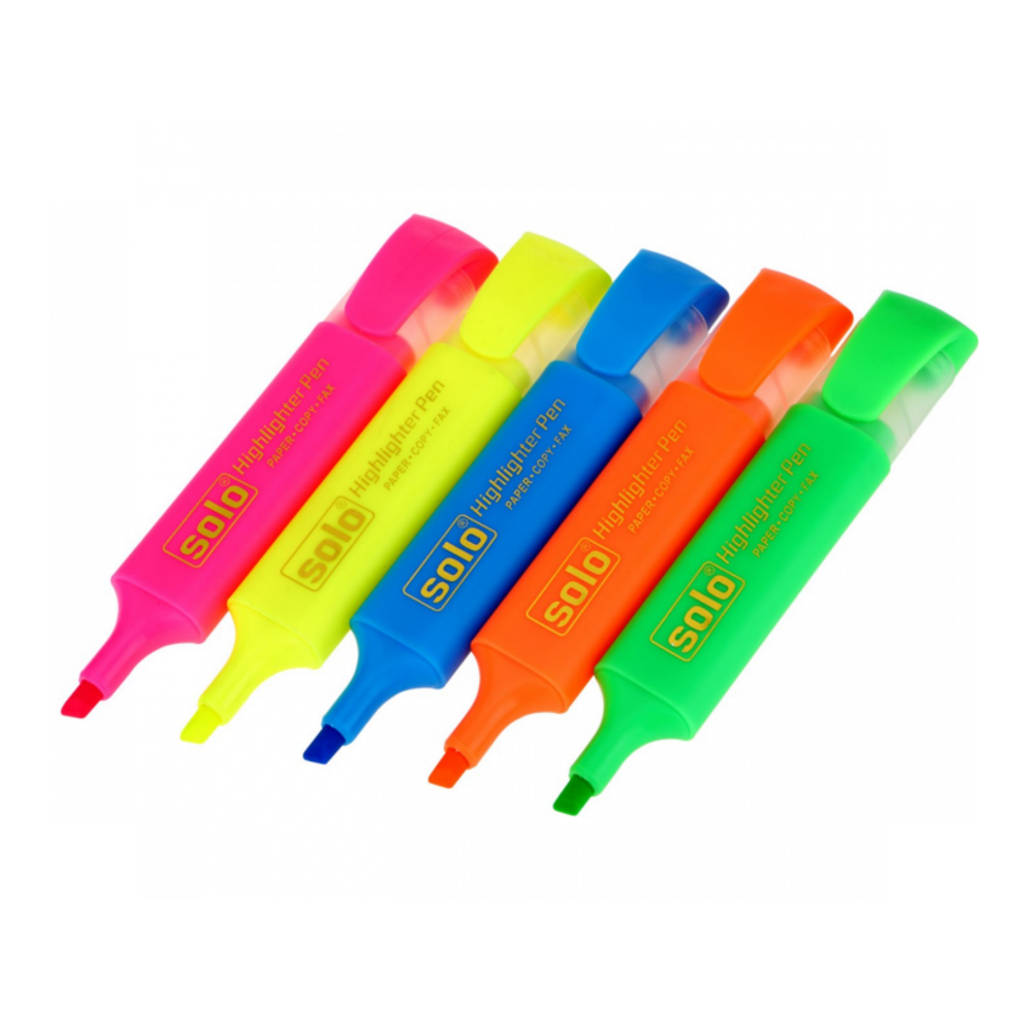 Solo Highlighter Set Of 5 HLFS5