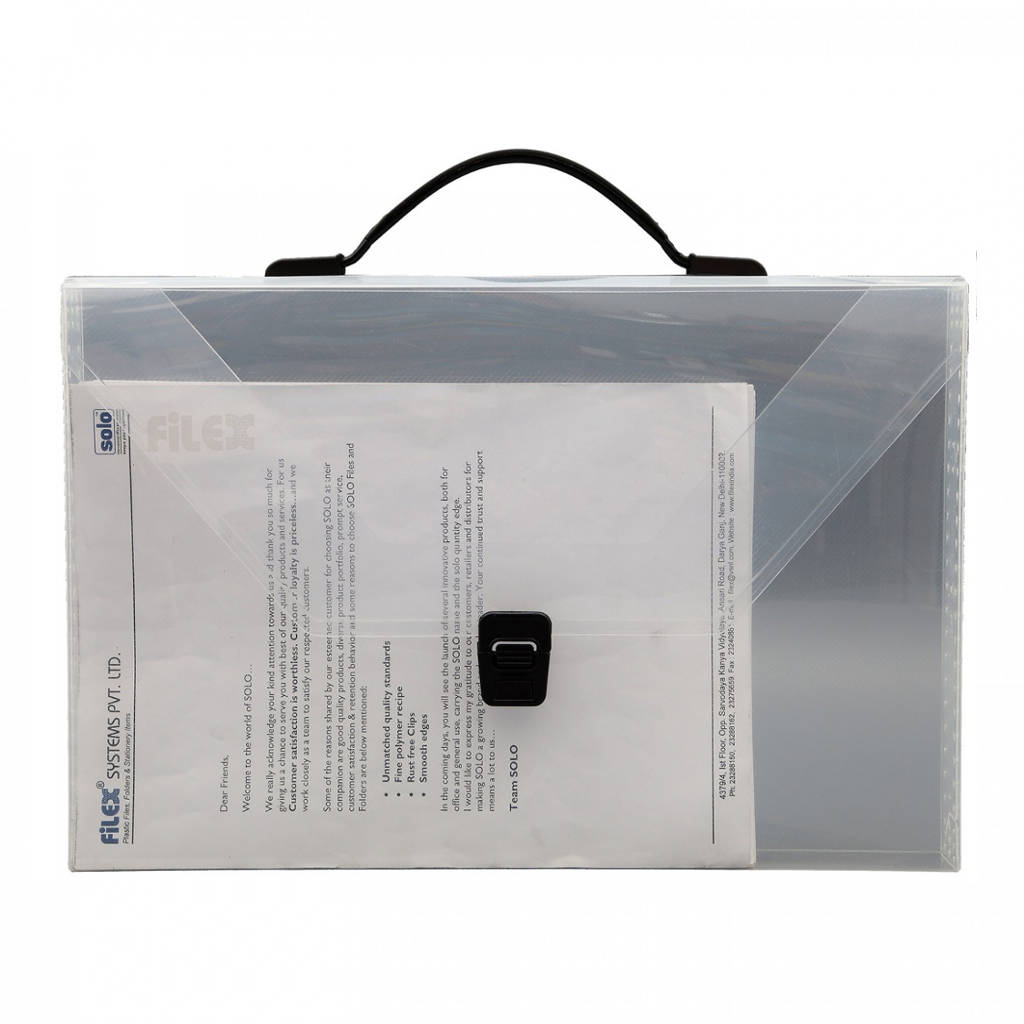 Solo Document Bag With Lock & Handle Super Line White F/C Size DC 557 