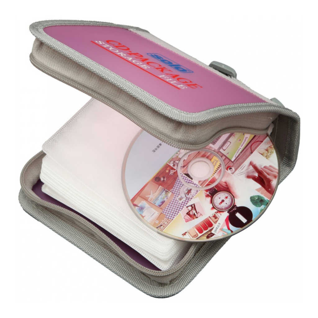 Solo Computer CD Wallet Zipper Frosted Pink CD 032